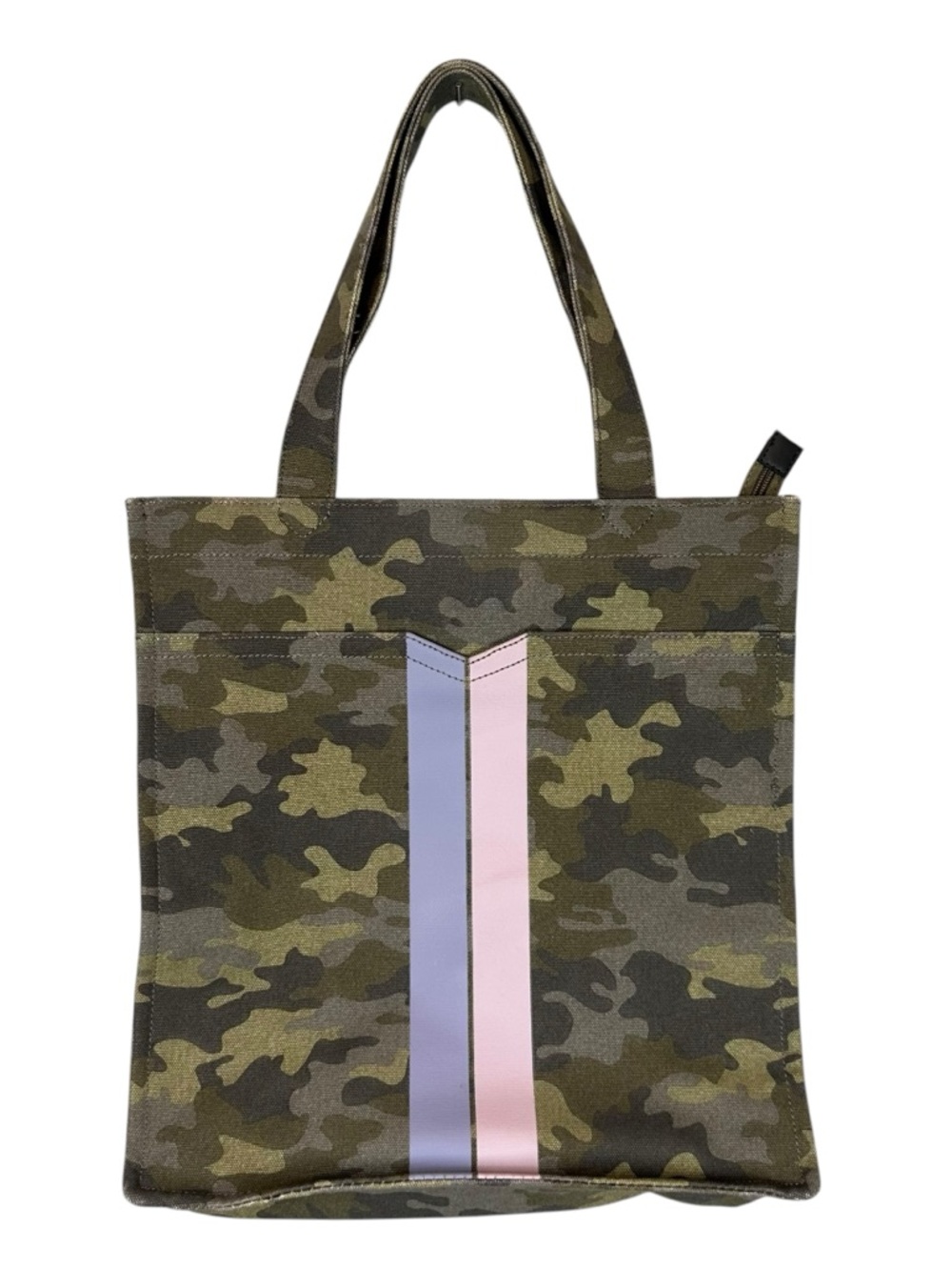 STELLA & DOT The Game Changer Green Tan Camo Canvas Magazine Tote